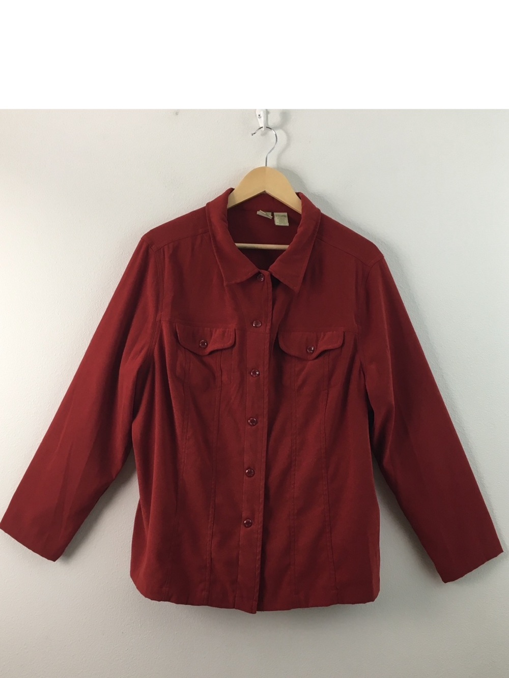 Brick Red Button-Front Jacket - Picture 9 of 9